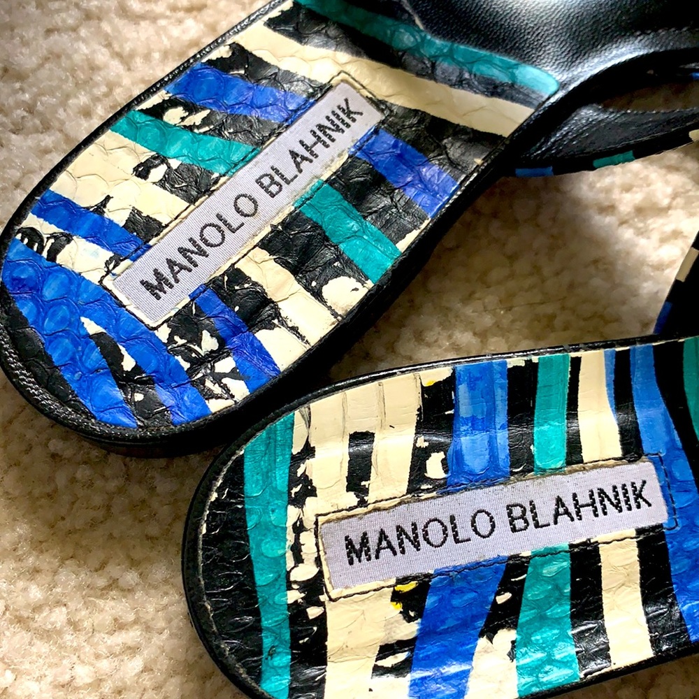 MANOLO BLAHNIK Susa sandal snakeskin - Picture 6 of 12